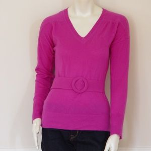 DvF MAIA FUSCHIA ROSE CASHMERE SWEATER - US MEDIUM